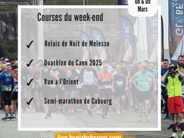 Pour le deuxième week-end de Mars, nos équipes sont sur 4 courses du Grand Ouest ⚫️⚪️

° Relais de Nuit Melesse 
° Le Duathlon de Caen - Caen Triathlon 
°...