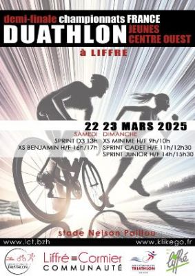 DUATHLON LIFFRE CORMIER 1/2 FINALE FRANCE JEUNES et DUATHLON SPRINT (OPEN, D3 & universitaire Bretagne)